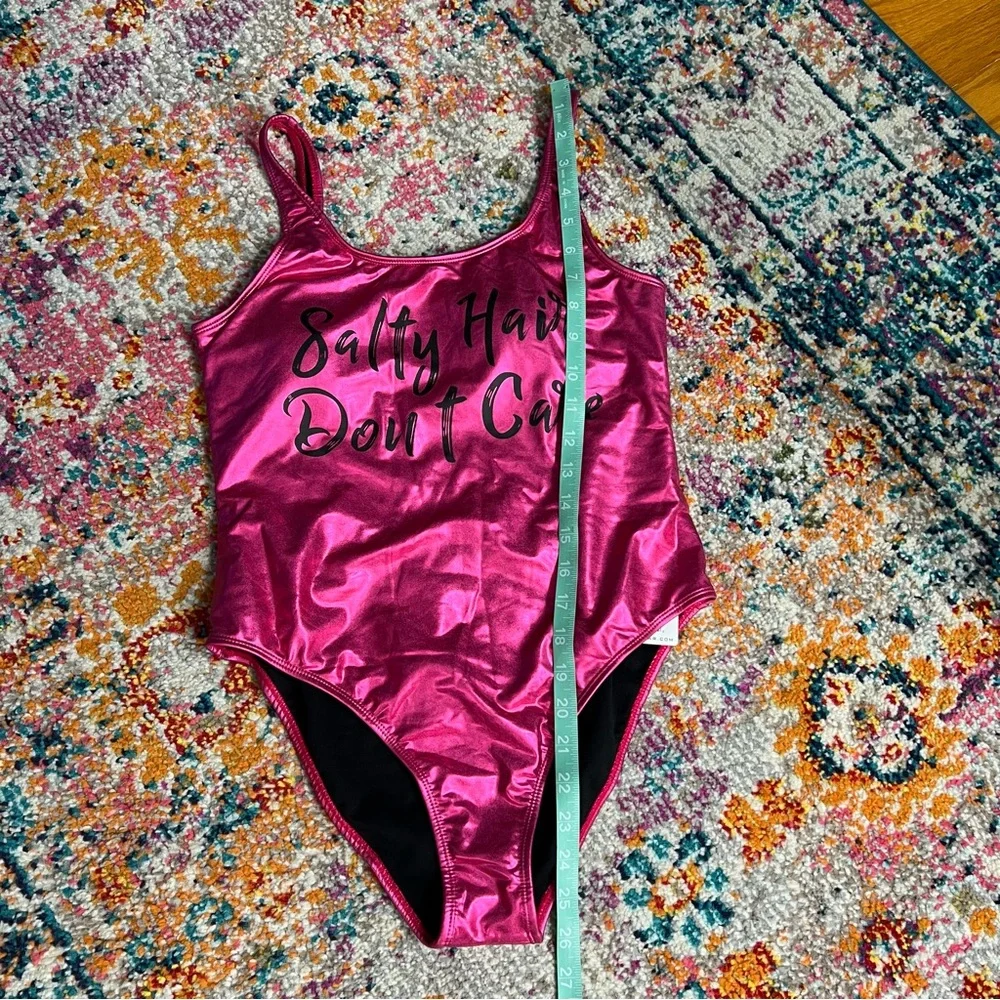 NWT‎ InGear Metallic High Cut Fuchsia Pink One Piece Swimsuit